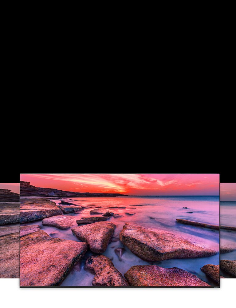 TV screen showing the wide view of nature